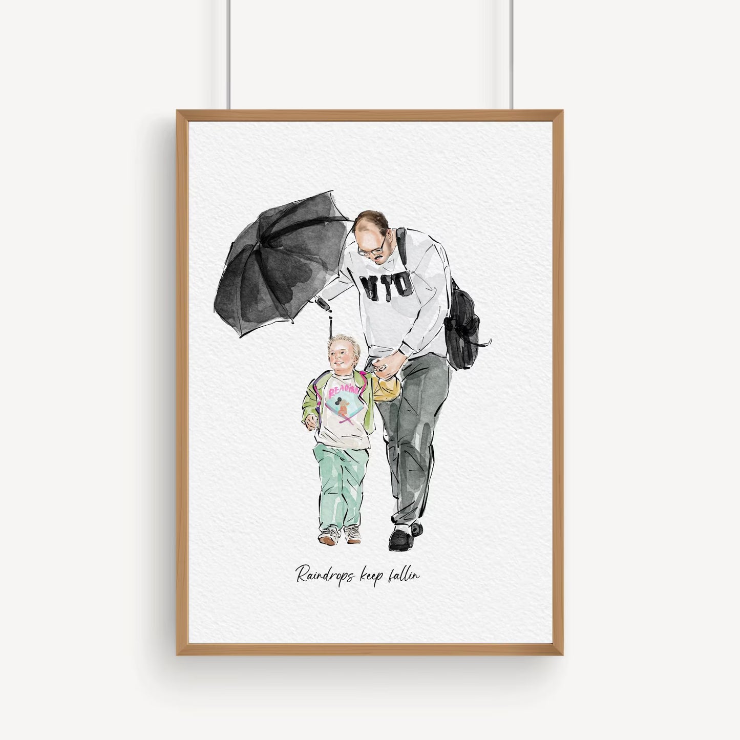 Custom Hand Painted Watercolor Portrait for Dad | Father’s Day Gift