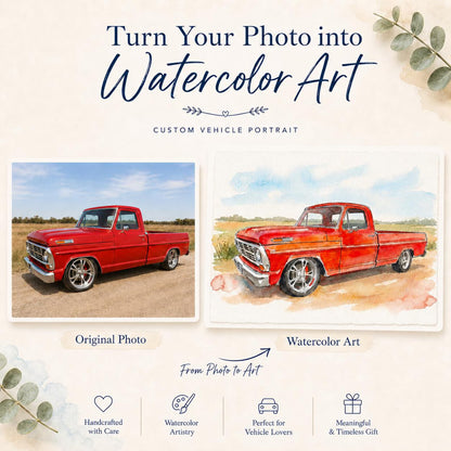 Custom Car Watercolor Portrait