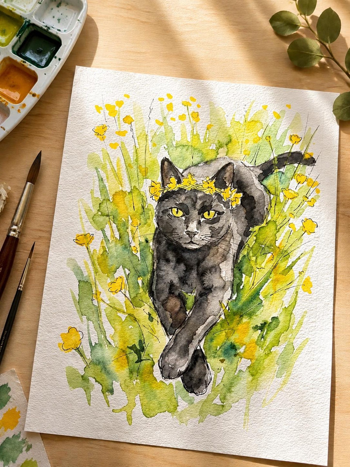 Benutzerdefiniertes Haustier-Aquarellporträt