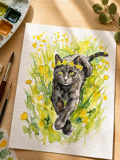Benutzerdefiniertes Haustier-Aquarellporträt