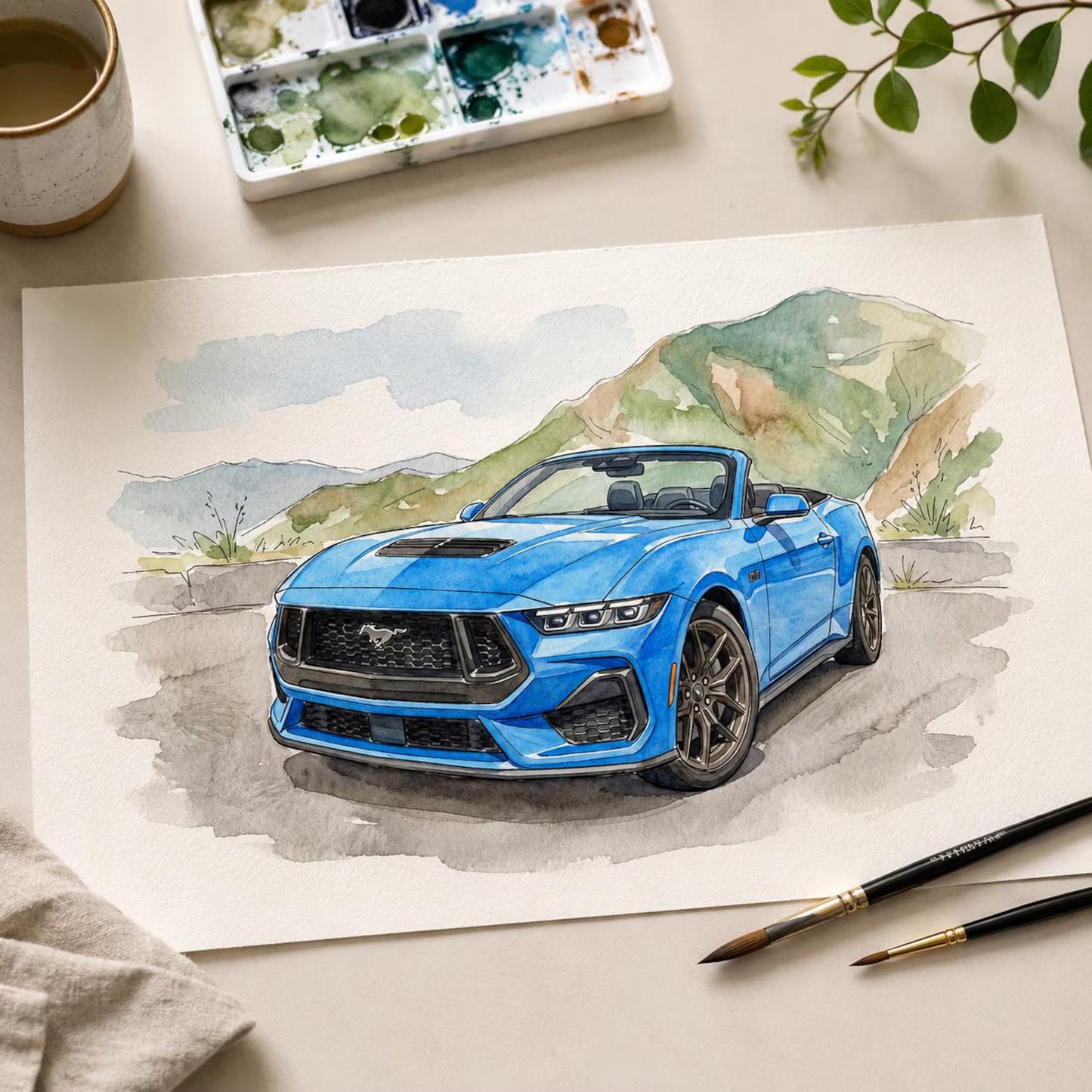 Custom Car Watercolor Portrait