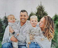 Custom Hand-Painted Memorial Watercolor Portrait
