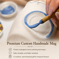 Personalized Initial Mug,Underglaze Ceramic Couple Gift - Watercolor Art by PaintMySoul