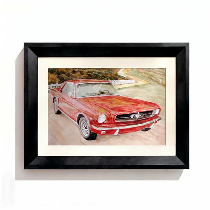 Car watercolor Black Frame option
