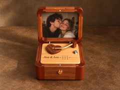 Personalized wooden photo music box – product photo 08
