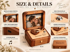 Personalized wooden photo music box – product photo 16