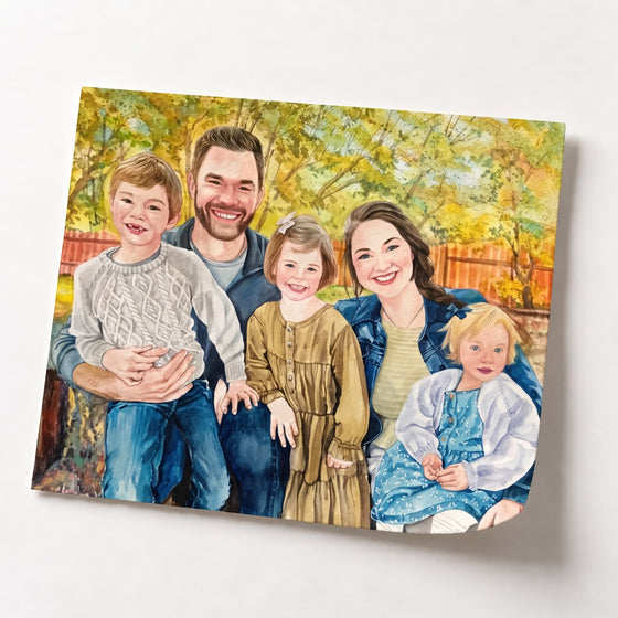 Family watercolor Original Painting (Physical) option