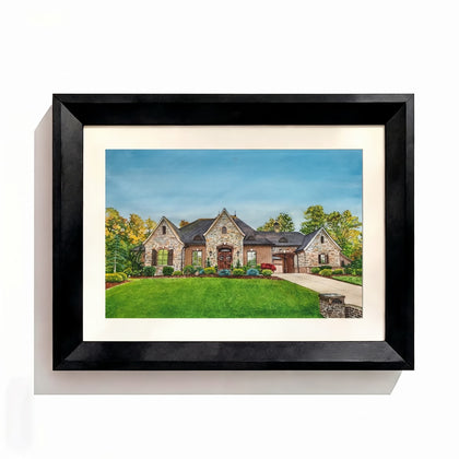 Home watercolor Black Frame option