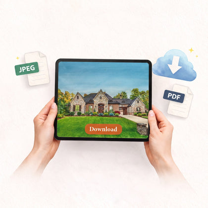 Home watercolor Digital File (Email Delivery) option