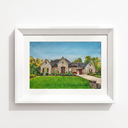 Home watercolor White Frame option