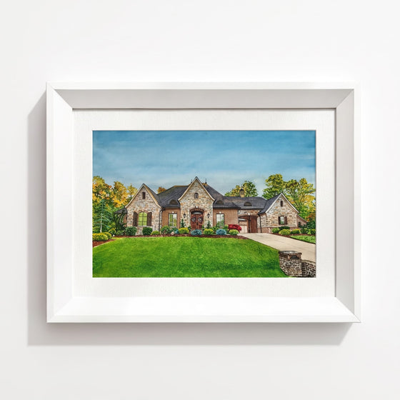 Home watercolor White Frame option