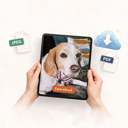 Pet watercolor Digital File (Email Delivery) option