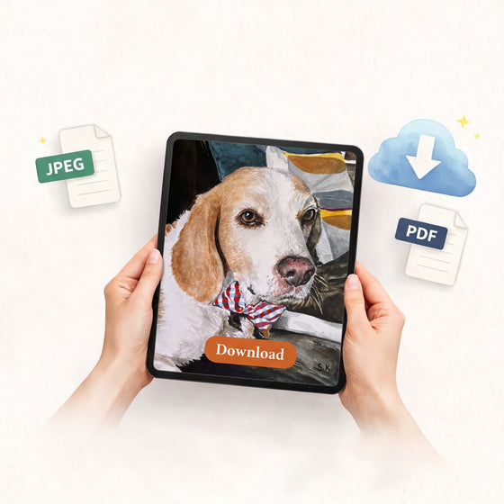 Pet watercolor Digital File (Email Delivery) option