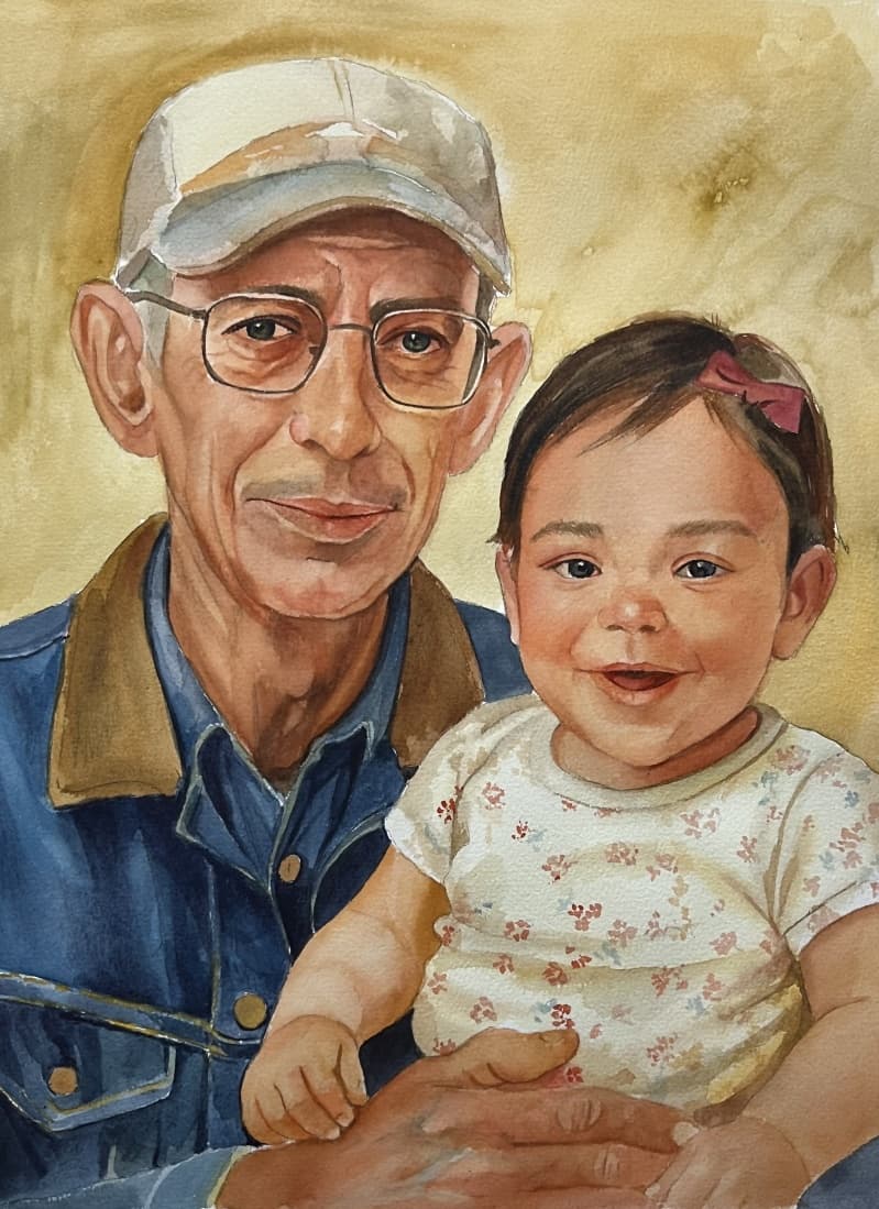 Family Watercolor Portrait · Artwork #005