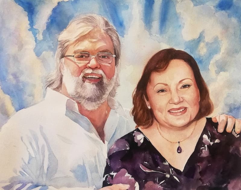 Family Watercolor Portrait · Artwork #008