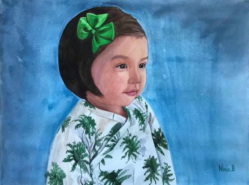 Family Watercolor Portrait · Artwork #024