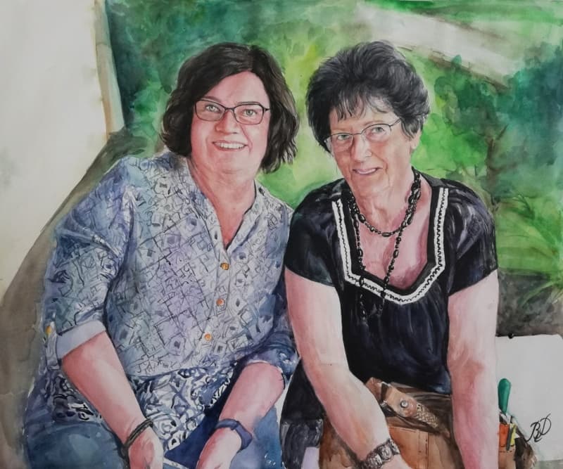 Memorial Watercolor Portrait · Artwork #028