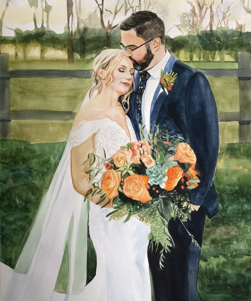 Couple Watercolor Portrait · Artwork #031