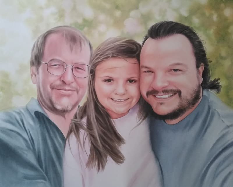 Family Watercolor Portrait · Artwork #036