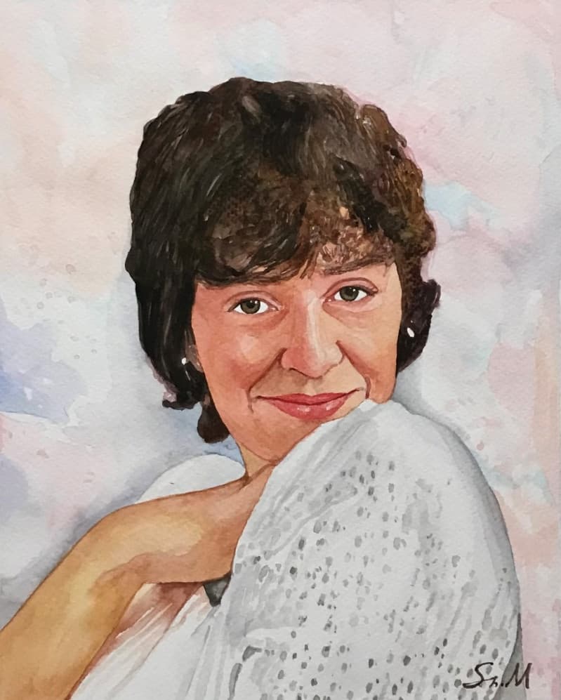 Memorial Watercolor Portrait · Artwork #039