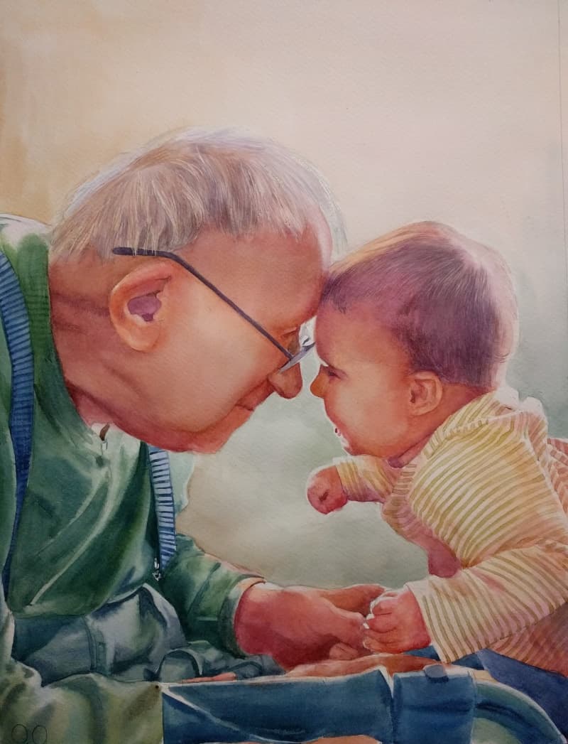 Family Watercolor Portrait · Artwork #040