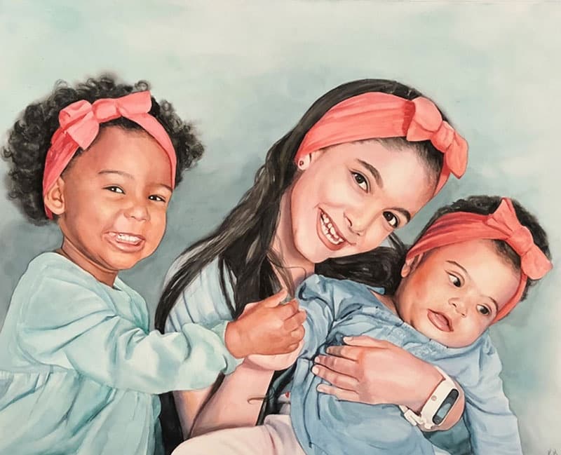 Family Watercolor Portrait · Artwork #060