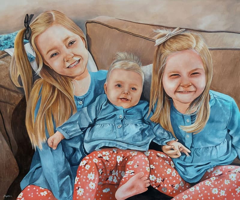 Family Watercolor Portrait · Artwork #063