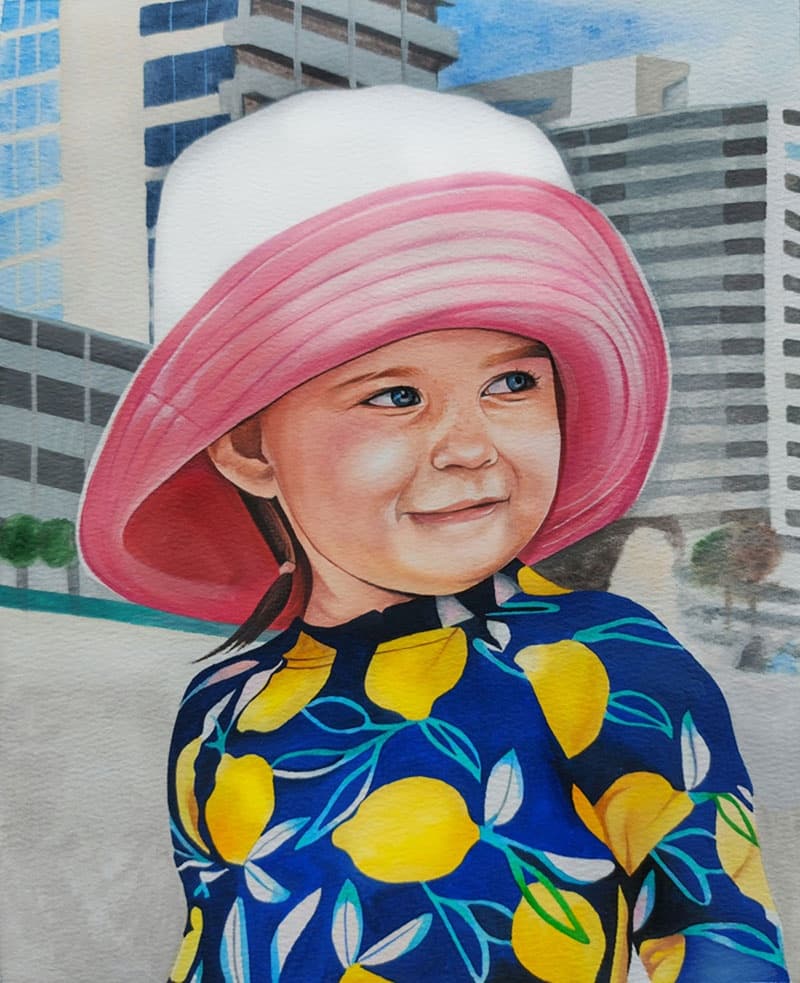 Family Watercolor Portrait · Artwork #069