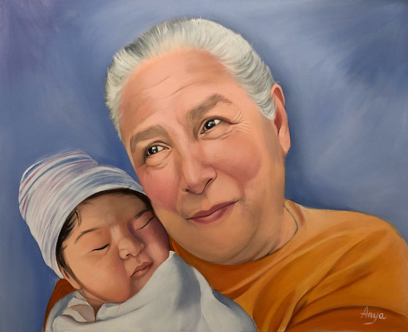 儿童画像 - painted portrait oil/acrylic direction - 1
