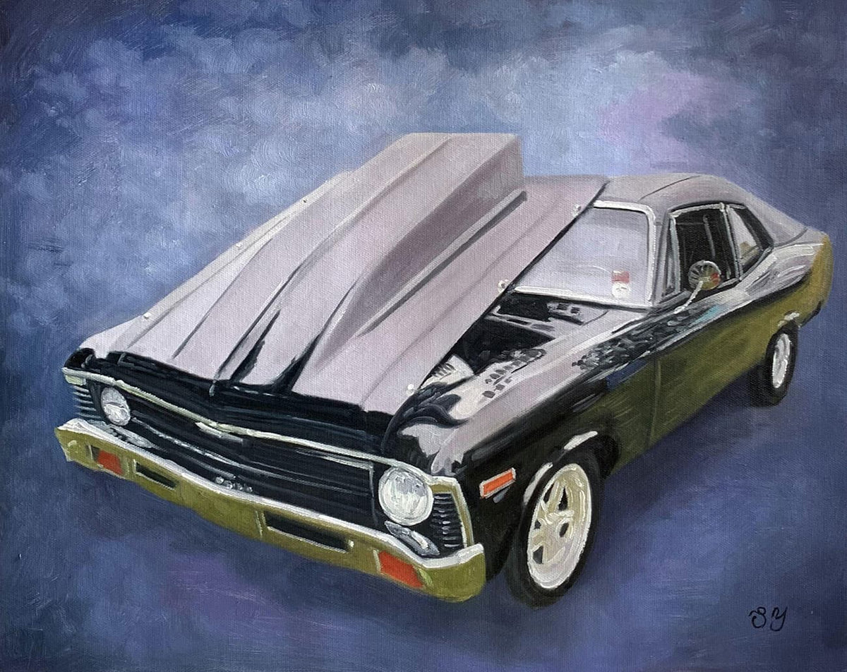 Painted artwork - car portrait reference