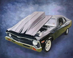 Painted artwork - car portrait reference