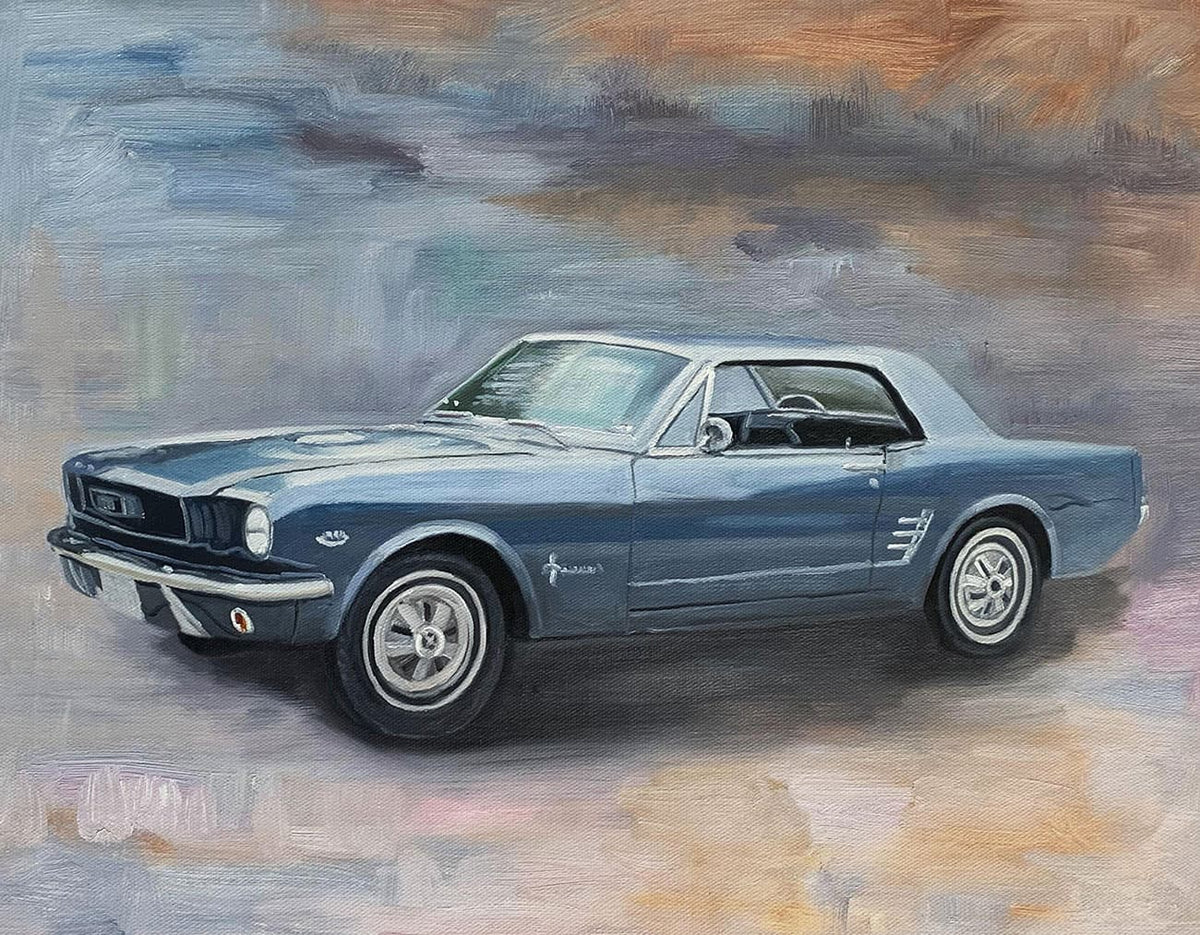 Painted artwork - car portrait reference