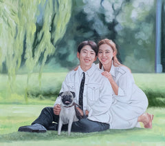 情侣画像 - painted artwork - oil/acrylic style - 2