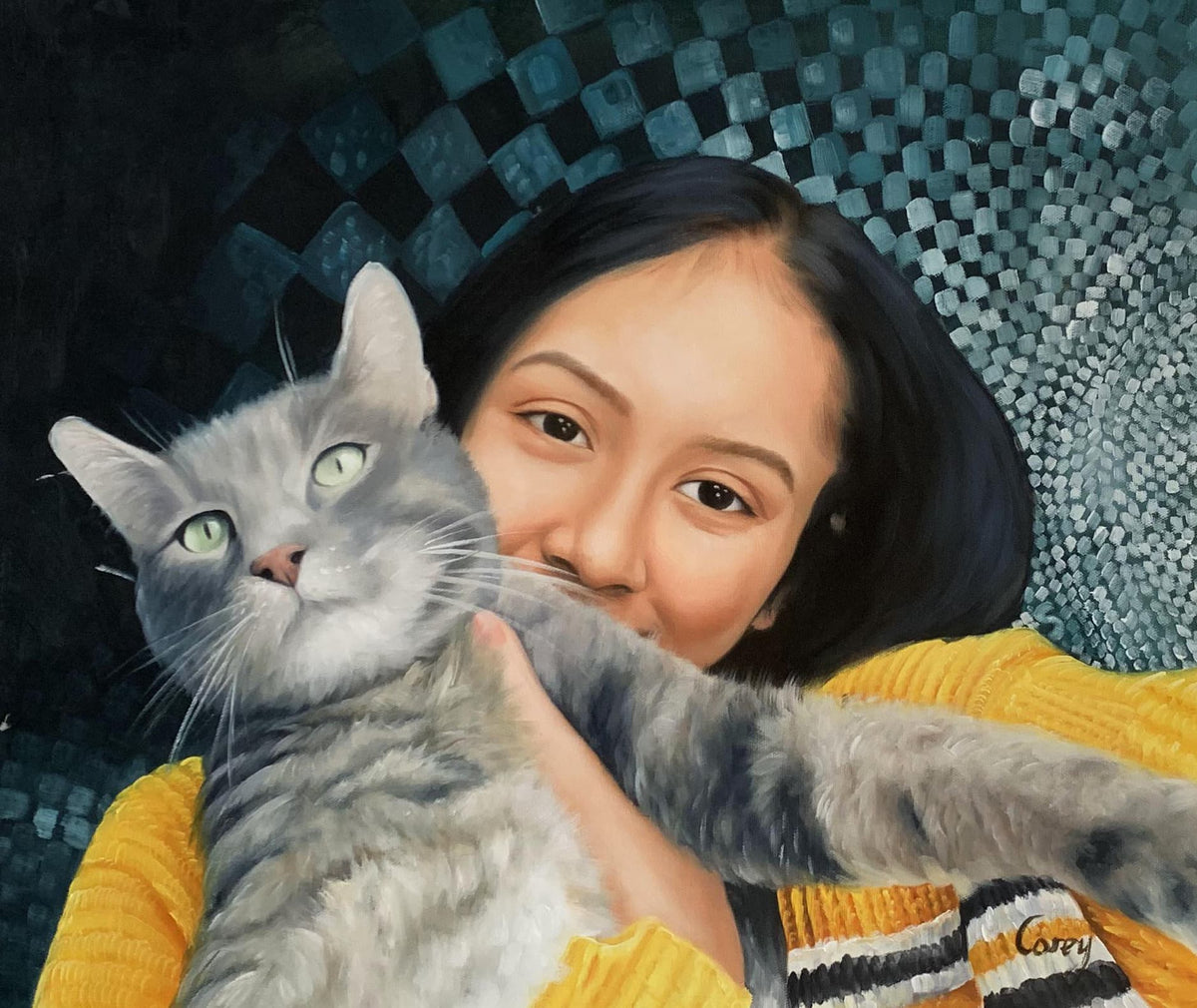 宠物＋主人 - painted artwork, oil/acrylic direction - 1
