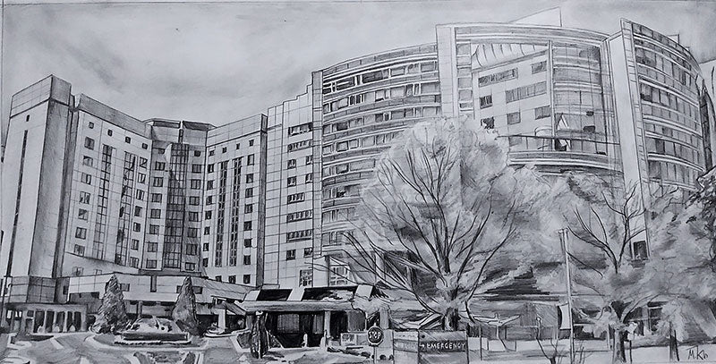 Landscape portrait - graphite pencil drawing - 1