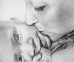 父母与孩子 - graphite pencil drawing - 3