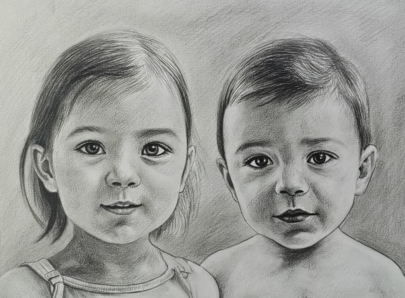 儿童画像 - graphite pencil portrait - 1