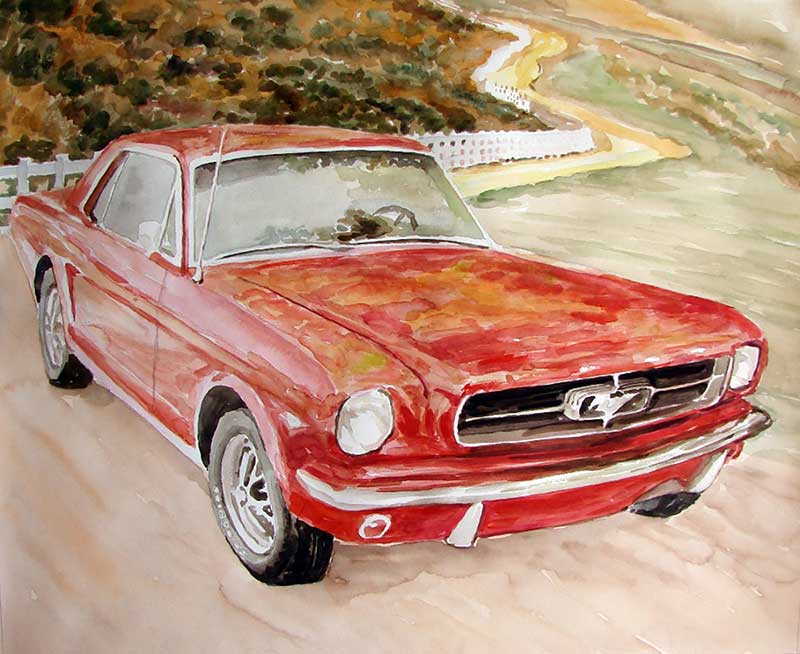 Custom Hand-Painted Car Watercolor Portrait