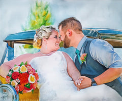 Custom Hand-Painted Couple Watercolor Portrait