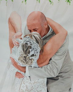 Custom Hand-Painted Couple Watercolor Portrait