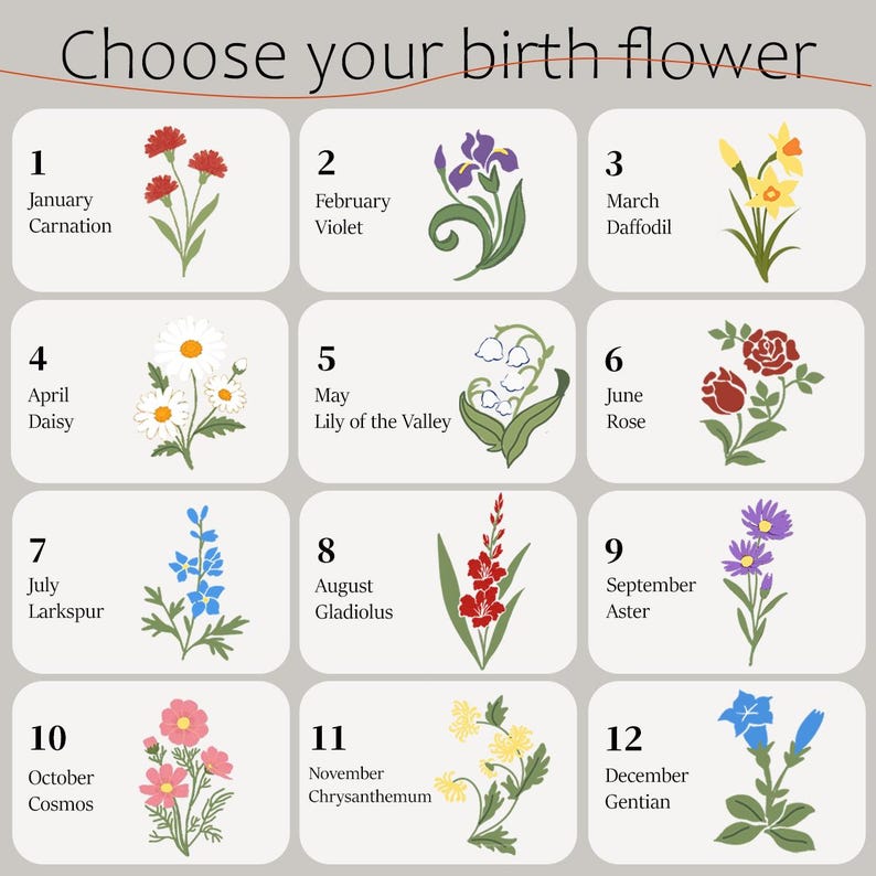 Hand-painted birth flower mug product photo 09