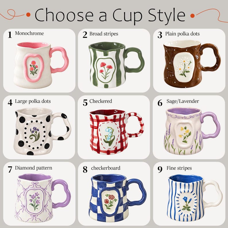 Hand-painted birth flower mug product photo 14