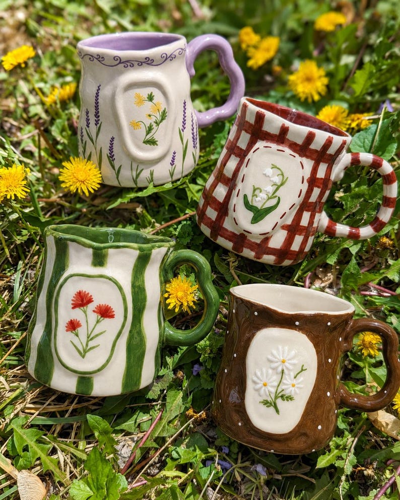 Hand-painted birth flower mug product photo 17
