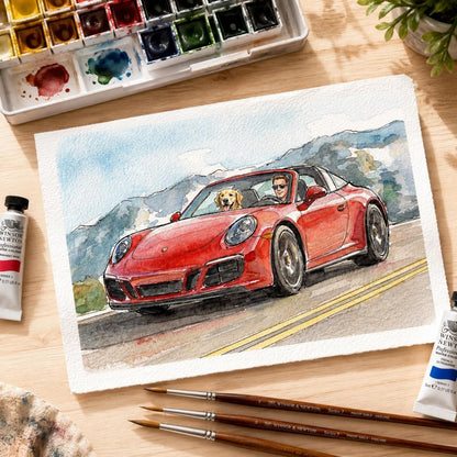 Watercolor Car Painting for Keepsake and Gift,Personalized Vehicle Illustration - Watercolor Art by PaintMySoul